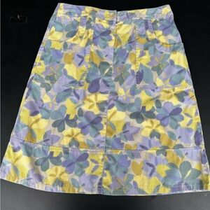 J Jill Floral Yellow and Purple Women's Skirt size 10p